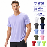 T-Shirt Sportiva da Uomo Personalizzata OEM con Logo Stampato, Morbida, Elastica, Traspirante, Anti-Pilling, per Allenamento