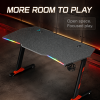 Bureau de jeu AOR réglable en hauteur, surface en fibre de carbone, structure métallique avec rangement, crochet pour casque, pliable en bois, en forme de Z, durable