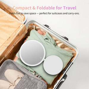 Wholesale Custom Logo Color Tabletop Stepless Dimming Adjustable Metal Stand Vanity Round Led With <strong>Light</strong> <strong>Makeup</strong> <strong>Mirror</strong> - Product Image 5