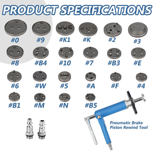 Podofo 23PCS Universal Air Brake Caliper <b>Wind</b> <b>Back</b> <b>Tool</b> Kit Factory Vehicle Automotive Repair <b>Tools</b> for Universal Auto Car - Product Image 6