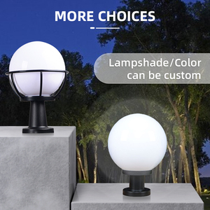 Lampe de poteau extérieur LED dorée 150-300mm E27 personnalisée en PC blanc chaud, étanche IP44, certifiée CE, 30000 heures - Product Image 6