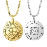 Collar Talismán de la Figura Mística de Salomón de Myshape, Sello Pentáculo de Mercurio, Luna, Sol, Kabbalah, Amuleto, Joyería de Acero Inoxidable