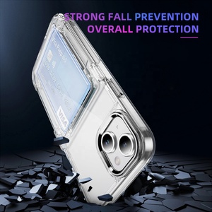 Cho iPhone 17 16 15 14 13 Pro Max trong suốt lật khe cắm thẻ điện thoại Trường hợp với thẻ tín dụng khe cắm chủ rõ ràng PC TPU trường hợp khó khăn - Product Image 5