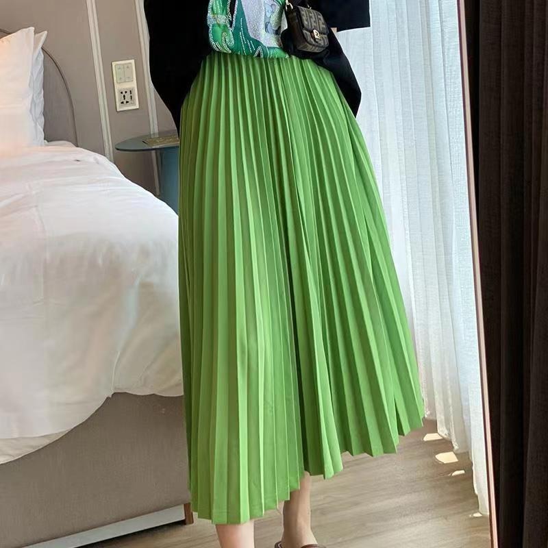 idang club★韓国★大人気 school skirt 3色 Matakawa Spring Summer Long Skirt Solid Korean Fashion A