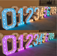 Yijiao Vente en gros de lettres lumineuses en acrylique LED de 3 pieds, 4 pieds, 5 pieds, logo lumineux pour la décoration d'arrière-plan d'événements d'anniversaire