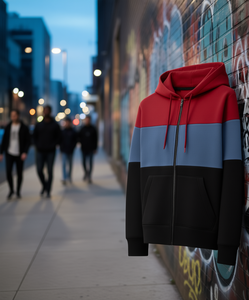 Sweat à capuche zippé Captens Llc pour homme, coloris rouge, bleu, noir, en polaire, style sportif, hiver, grande taille - Product Image 2