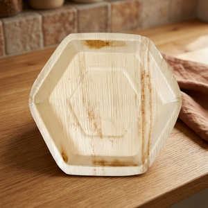 25 cm Eco-Friendly <b>Disposable</b> Palm Leaf Hexagon <b>Plate</b> for Certified - Product Image 3