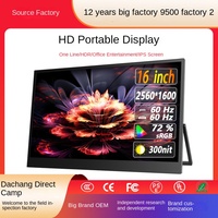 Écran LED portable de 16 pouces, extension externe pour PS5/Switch, ordinateur portable, sous-écran, 2K ultra haute définition, panneau IPS, série professionnelle