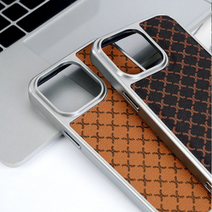 Étui de téléphone de luxe de style designer avec monogramme pour <span class=keywords><strong>iPhone</strong></span> 15 14 13 12 Pro Max, en cuir, antichoc, protection arrière - Product Image 2