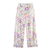 Ensemble chemise ample et pantalon large en lin et coton à imprimé floral bohème personnalisé, tenue de plage en deux pièces, OEM par une usine chinoise