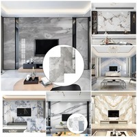 Panel de Pared de Mármol SPC de Plástico y Piedra, Resistente al Fuego y al Agua, con Revestimiento UV, Lámina de PVC para Baño, 4x8 pies, en Oferta