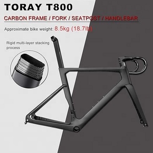 Vélo en fibre de carbone 700C <span class=keywords><strong>Shimano</strong></span> <span class=keywords><strong>SORA</strong></span> 18 vitesses, vélo de gravier léger T800, vélo de course sur route avec frein à disque - Product Image 2