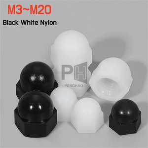 Écrous en forme de dôme en nylon noir et blanc, écrous décoratifs en plastique isolants, écrous en forme de gland M3M4M5M6M8M10 <span class=keywords><strong>M12</strong></span> M14 M16 M18 M20 - Product Image 3
