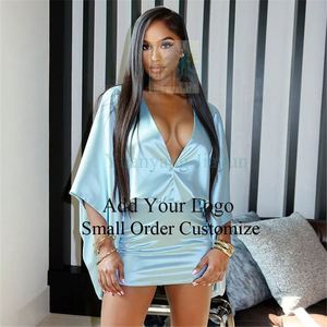 princess polly baby blue dress Light Blue Mini Satin Dress The Silk Mini Dress main image 0