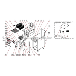 Panier de <span class=keywords><strong>friteuse</strong></span> à gaz en acier inoxydable de qualité commerciale ICare Eatz avec poignée rouge 90k/120k/150k BTU - Product Image 3