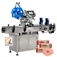 MTW Etiqueteuse automatique de surface plane de coin de petite boîte côté supérieur de bouteille à bas prix