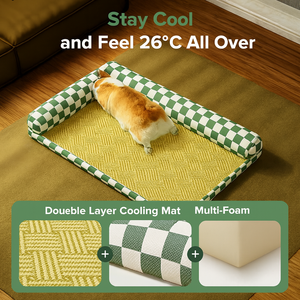 JZ دعامة للعزل على شكل حرف L من الكتان عش الحيوانات الأليفة مع غطاء بسحّاب قاعدة مانعة للإنزلاق وسادة نوم مسامية شكل مستطيلي - Product Image 3