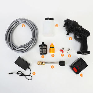 Pistolet de lavage de voiture portable sans fil 24V haute puissance Li-ion rechargeable avec générateur de mousse - Product Image 3