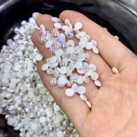 Strass en cristal 3D thermocollants, écologiques, couleur perle céramique, taille MachineCut Capri, pour vêtements, bricolage et décoration artisanale