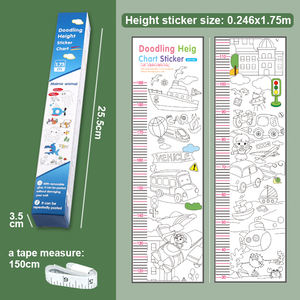 Autocollant de <span class=keywords><strong>mesure</strong></span> de hauteur Foska Doodling, autocollants muraux de <span class=keywords><strong>mesure</strong></span> de hauteur pour les chambres de bébé, autocollant mural de hauteur de dessin animé pour la chambre des enfants - Product Image 2