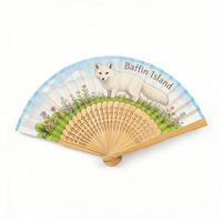 Großhandel OEM & ODM Anpassbarer Logo-Bedruckter Baffin Island Souvenir Sublimations-Chinesischer Tragbarer Faltbarer Handfächer