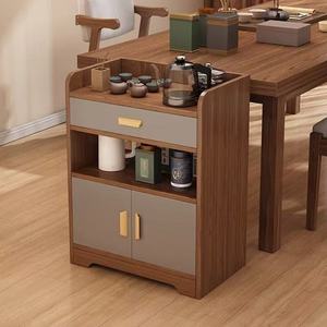 Mobiletto da Cucina Minimalista in Legno Massello con 3 Cassetti, Finitura Liscia, per Stoccaggio Interno Domestico - Product Image 1