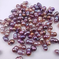Perles de culture d'eau douce Zhuji de qualité AA, 6-8 mm, belles perles violettes en forme de gourde, perles naturelles de forme baroque pour la fabrication de bijoux