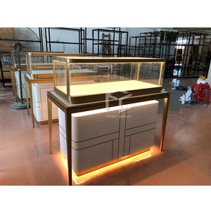 Luxury Jewelry Showcases Glass Display Table With Drawers Custom Glass Jewelry Display Cabinet Retail Store Jewelry Showcase