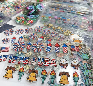 Calcomanía Personalizada para Vasos de Resina PET con Diseño de Dibujos Animados del Día de la Independencia Americana, Lista para Enviar - Product Image 2