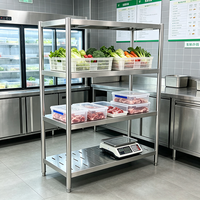 Étagère de rangement perforée en acier inoxydable 304/201, étagères robustes pour la cuisine commerciale et la salle à manger, organisation des aliments