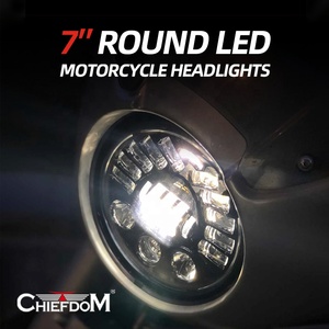 Phares de <span class=keywords><strong>moto</strong></span> Chiefdom HD 883 XL1200 5,75 pouces <span class=keywords><strong>LED</strong></span> dynamiques Softail 7 pouces, clignotants 12V, clignotants, 30W de puissance - Product Image 4