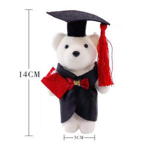 Orsetto di peluche per la laurea, 14 cm, in peluche corto, con toga da laureato, regalo per studenti delle scuole medie e superiori - Product Image 2