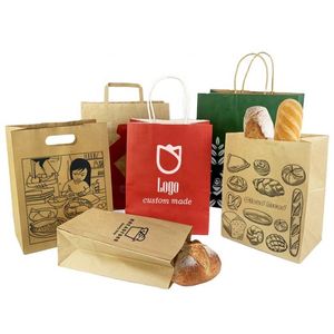 Venta Directa de Fábrica, Bolsa de Papel Kraft, Tipo de Papel Reciclado para Compras, Logotipo Personalizado con Asa - Product Image 3
