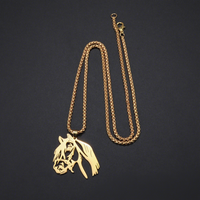 Collier Pendentif Tête de Cheval en Gros pour Femmes et Hommes, en Acier Inoxydable, Style Vintage Punk, Idéal pour Cadeau de Fête