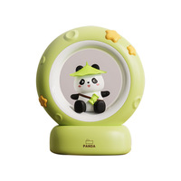 Lampe de bureau LED Panda à activation tactile, alimentée par batterie, lumière de nuit pour la protection des yeux, design minimaliste moderne, lumière blanche chaude pour la chambre à coucher