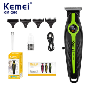เคเมอิ KM-260 1200mAh เครื่องตัดผมไฟฟ้าแบบมืออาชีพสำหรับผู้ชาย ใบมีดเหล็กคุณภาพสูง 7200RPM มอเตอร์เร็ว เครื่องเล็มเคราไร้สาย - Product Image 1