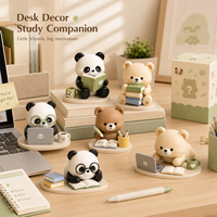 Ensemble de boîtes mystères personnalisées OEM ODM, figurines d'art mignonnes et kawaii sur le thème de la lecture, ours en peluche panda, poupée en PVC personnalisée