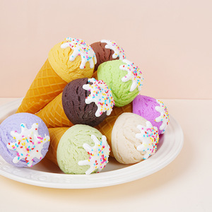 Modelo de bola de helado realista hecho a mano, accesorio para escaparate, juguete de cono de helado realista color macarrón - Product Image 2