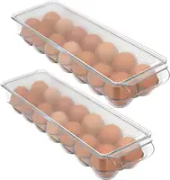 14 علبة البيض المطبخ واضحة بيضة بلاستيكية حامل BPA الحرة الثلاجة المنظم مع غطاء ومقابض الثلاجة تخزين الحاويات