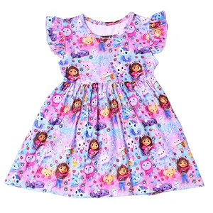 Vestido tipo túnica de dibujos animados para niña, Vestido de manga larga con diseño de frock para niña, vestido de fiesta para niña de invierno, última moda 2020