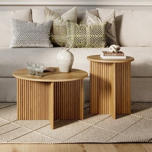 Hiện đại rãnh gỗ đồ nội thất phòng khách Vòng làm tổ Bàn cà phê thiết lập, tổ của bảng - Product Image 5