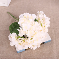 Grosir 5 kepala Hydrangea buatan kain sutra merah muda Hydrangea bunga Premium Flores dekorasi rumah untuk pernikahan