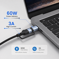 Câble USB-C tressé 4-en-1 à charge rapide 60W PD pour iPhone/iPad/MacBook et imprimante