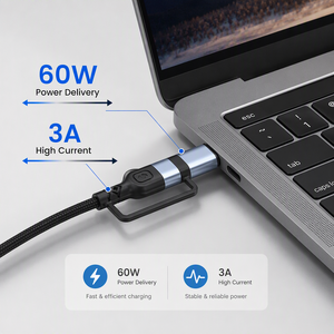 Cable USB-C Trenzado de Carga Rápida 4 en 1 de 60W PD para <span class=keywords><strong>iPhone</strong></span>/iPad/MacBook e Impresora - Product Image 2