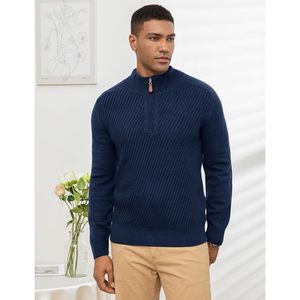 Suéter FOXA con Cierre de Cremallera, para Hombre, Manga Larga, Cuello Alto, Informal, Antipilling, 100% Acrílico, Grosor Estándar - Product Image 3