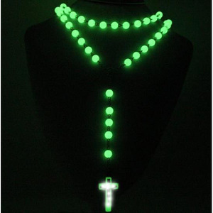 Rosarios con Cuentas Brillantes, Collar de Rosario con Colgante de Cruz de Aleación de Zinc, Joyería Unisex para Festivales y Regalos - Product Image 4