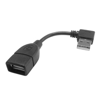 D2802 10cm 0.1m 90 derajat sudut USB-A 2.0 laki-laki ke Perempuan Data pendek kabel ekstensi pengisian daya