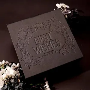 Event Wholesale High Quality Embossed textured Customizable Intaglio Camellia Gift Birthday Premium Boxes For Packing Ornaments