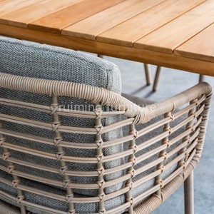 Tùy Chỉnh Gỗ Tếch Bàn Ăn Ngoài Trời Vườn Gỗ Rắn 6 8 Chỗ Ngồi Ăn Bộ Patio Mây Ghế - Product Image 3