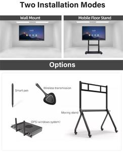 Pizarra Digital Interactiva Electrónica de 55 y 100 Pulgadas con Doble Pantalla Táctil, Precio Económico para Uso en Aulas, Pizarra Inteligente Portátil para Escuelas - Product Image 6